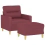 Sillón con taburete tela rojo tinto 60 cm de , Sofás - Ref: Foro24-3201071, Precio: 180,98 €, Descuento: %