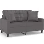 Sofá de 2 plazas con cojines cuero sintético gris 120 cm de , Sofás - Ref: Foro24-3200800, Precio: 216,38 €, Descuento: %