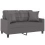 Sofá de 2 plazas con cojines cuero sintético gris 120 cm de , Sofás - Ref: Foro24-3200800, Precio: 216,38 €, Descuento: %