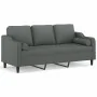 Sofá de 3 plazas con cojines tela gris oscuro 180 cm de , Sofás - Ref: Foro24-3200854, Precio: 298,31 €, Descuento: %