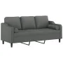 Sofá de 3 plazas con cojines tela gris oscuro 180 cm de , Sofás - Ref: Foro24-3200854, Precio: 298,31 €, Descuento: %
