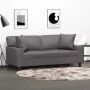 Sofá de 2 plazas con cojines cuero sintético gris 140 cm de , Sofás - Ref: Foro24-3200868, Precio: 301,68 €, Descuento: %
