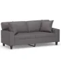 Sofá de 2 plazas con cojines cuero sintético gris 140 cm de , Sofás - Ref: Foro24-3200868, Precio: 301,68 €, Descuento: %