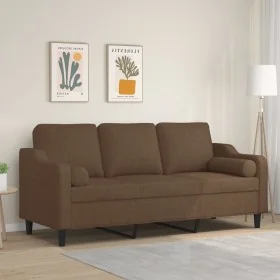 Sofá de 3 plazas con cojines tela marrón 180 cm von , Sofas - Ref: Foro24-3200856, Preis: 343,01 €, Rabatt: %