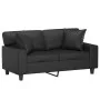 Sofá de 2 plazas con cojines cuero sintético negro 120 cm de , Sofás - Ref: Foro24-3200861, Precio: 288,28 €, Descuento: %