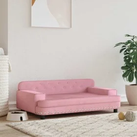 Cama para perros de terciopelo rosa 90x53x30 cm de , Camas para perros - Ref: Foro24-171871, Precio: 90,42 €, Descuento: %