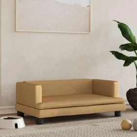 Cama para perros de terciopelo marrón 80x45x30 cm de , Camas para perros - Ref: Foro24-171899, Precio: 68,23 €, Descuento: %