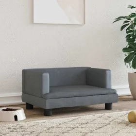 Cama para perros de terciopelo gris oscuro 60x40x30 cm de , Camas para perros - Ref: Foro24-171908, Precio: 66,14 €, Descuent...