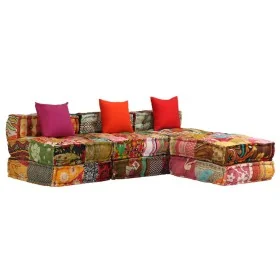 Puf modular de 3 plazas de tela patchwork de , Cojines para sillas y sofás - Ref: Foro24-244983, Precio: 751,30 €, Descuento: %