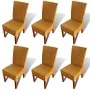 Sillas de comedor 6 unidades ratán marrón natural de , Sillas de comedor - Ref: Foro24-274205, Precio: 568,77 €, Descuento: %