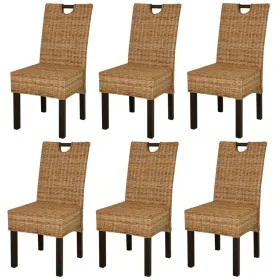 Sillas de comedor 6 unidades ratán kubu madera de mango by , dining chairs - Ref: Foro24-274361, Price: 571,59 €, Discount: %
