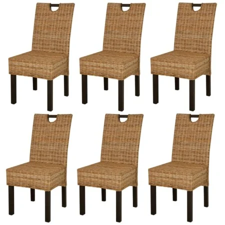 Sillas de comedor 6 unidades ratán kubu madera de mango de , Sillas de comedor - Ref: Foro24-274361, Precio: 571,59 €, Descue...