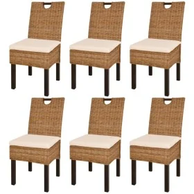 Sillas de comedor 6 unidades ratán kubu madera de mango by , dining chairs - Ref: Foro24-274363, Price: 625,24 €, Discount: %
