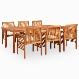 Set comedor de jardín 7 pzas y cojines madera maciza de acacia de , Conjuntos de jardín - Ref: Foro24-278899, Precio: 1,00 €,...