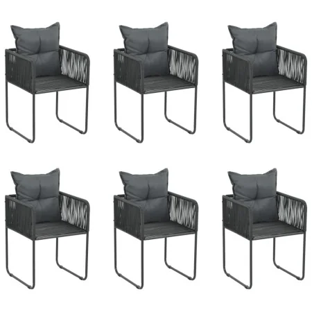 Sillas de jardín con cojines 6 unidades ratán sintético negro de , Sillas de jardín - Ref: Foro24-313108, Precio: 387,37 €, D...