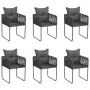 Sillas de jardín con cojines 6 unidades ratán sintético negro de , Sillas de jardín - Ref: Foro24-313108, Precio: 387,37 €, D...