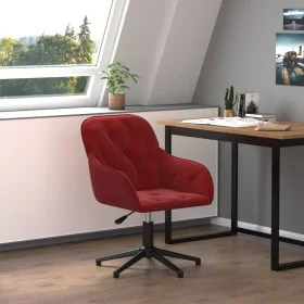 Silla de oficina giratoria de terciopelo rojo tinto de , Sillas de oficina - Ref: Foro24-344861, Precio: 95,01 €, Descuento: %