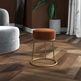 Hocker redondo marrón terciopelo de , Taburetes y sillas plegables - Ref: Foro24-340259, Precio: 43,68 €, Descuento: %
