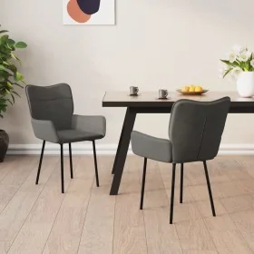 Sillas de comedor 2 unidades terciopelo gris oscuro de , Sillas de comedor - Ref: Foro24-344821, Precio: 136,39 €, Descuento: %
