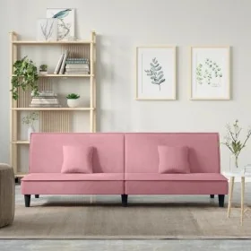 Sofá cama terciopelo rosa de , Sofás - Ref: Foro24-351910, Precio: 227,66 €, Descuento: %
