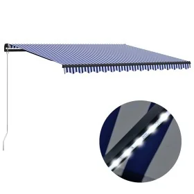 Toldo manual retráctil con LED azul y blanco 450x300 cm von , Markisen - Ref: Foro24-3055230, Preis: 376,15 €, Rabatt: %