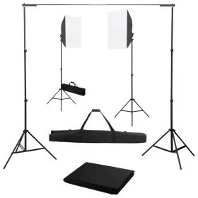 Kit de estudio fotográfico con luces softbox y fondo de , Flashes e iluminaciones de estudio - Ref: Foro24-3055059, Precio: 1...