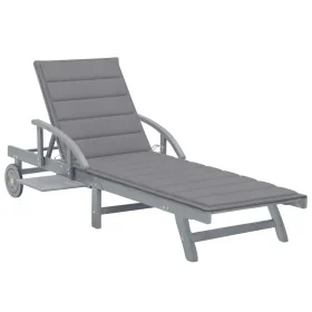 Tumbona de jardín con cojín madera maciza de acacia de , Tumbonas - Ref: Foro24-3061330, Precio: 203,20 €, Descuento: %