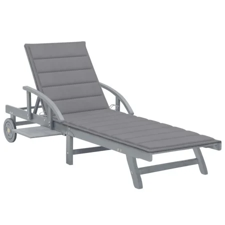 Tumbona de jardín con cojín madera maciza de acacia by , Loungers - Ref: Foro24-3061330, Price: 203,20 €, Discount: %