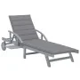 Tumbona de jardín con cojín madera maciza de acacia by , Loungers - Ref: Foro24-3061330, Price: 203,20 €, Discount: %