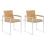 Sillas de jardín con cojines 2 uds madera maciza teca y acero de , Sillas de jardín - Ref: Foro24-3061533, Precio: 277,36 €, ...