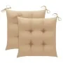 Sillas de jardín con cojines 2 uds madera maciza teca y acero de , Sillas de jardín - Ref: Foro24-3061533, Precio: 277,36 €, ...