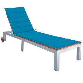Tumbona con cojín madera maciza de acacia y acero galvanizado de , Tumbonas - Ref: Foro24-3061546, Precio: 258,44 €, Descuent...