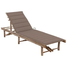 Tumbona de jardín con cojín bambú by , Loungers - Ref: Foro24-3061640, Price: 211,10 €, Discount: %
