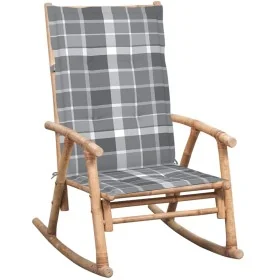 Silla mecedora con cojín bambú de , Sillas de jardín - Ref: Foro24-3063917, Precio: 122,40 €, Descuento: %