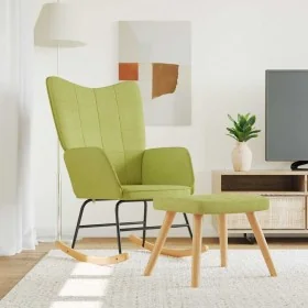 Silla mecedora con reposapiés tela verde von , Schaukelstühle - Ref: Foro24-328023, Preis: 162,83 €, Rabatt: %