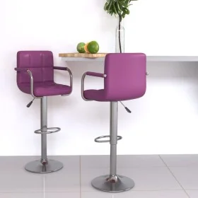 Taburetes de cocina 2 unidades cuero sintético morado by , Kitchen stools - Ref: Foro24-334601, Price: 118,99 €, Discount: %