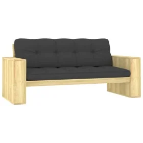 Banco de jardín cojines antracita madera pino impregnada 179cm de , Bancos de jardín - Ref: Foro24-3065756, Precio: 340,77 €,...