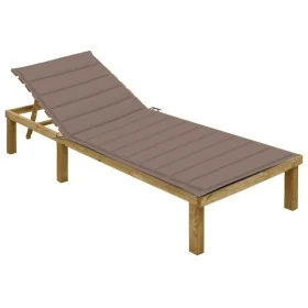 Tumbona con cojín gris taupé madera de pino impregnada von , Liegen - Ref: Foro24-3065827, Preis: 124,17 €, Rabatt: %