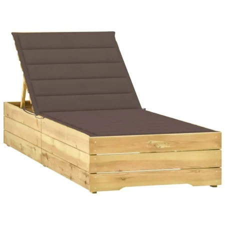 Tumbona con cojín gris taupé madera de pino impregnada by , Loungers - Ref: Foro24-3065917, Price: 156,84 €, Discount: %