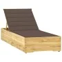 Tumbona con cojín gris taupé madera de pino impregnada by , Loungers - Ref: Foro24-3065917, Price: 156,84 €, Discount: %