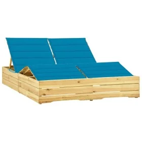 Tumbona doble y cojines madera pino impregnada azul von , Liegen - Ref: Foro24-3065988, Preis: 283,09 €, Rabatt: %
