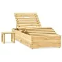 Tumbona de jardín con mesa y cojín de madera de pino impregnada von , Liegen - Ref: Foro24-3065962, Preis: 179,37 €, Rabatt: %