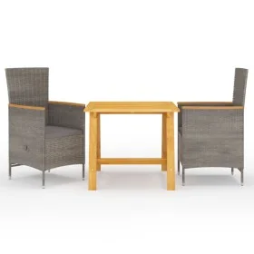 Juego de comedor para jardín 3 piezas gris de , Conjuntos de jardín - Ref: Foro24-3068706, Precio: 368,45 €, Descuento: %