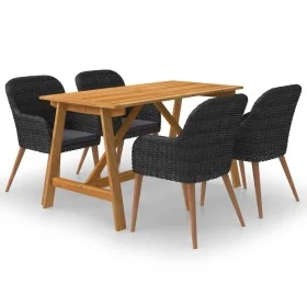 Juego de comedor para jardín 5 piezas negro de , Conjuntos de jardín - Ref: Foro24-3068773, Precio: 529,44 €, Descuento: %