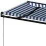Toldo automático retráctil azul y blanco 500x350 cm de , Toldos - Ref: Foro24-3069226, Precio: 556,95 €, Descuento: %