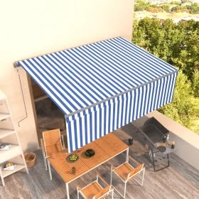 Toldo retráctil automático con persiana 4,5x3 m azul y blanco de , Toldos - Ref: Foro24-3069446, Precio: 487,04 €, Descuento: %
