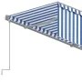 Toldo retráctil automático con persiana 4,5x3 m azul y blanco de , Toldos - Ref: Foro24-3069446, Precio: 487,04 €, Descuento: %