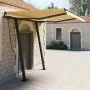 Toldo automático retráctil con postes amarillo blanco 3,5x2,5 m de , Toldos - Ref: Foro24-3070128, Precio: 473,11 €, Descuent...