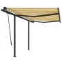 Toldo automático retráctil con postes amarillo blanco 3,5x2,5 m de , Toldos - Ref: Foro24-3070128, Precio: 473,11 €, Descuent...