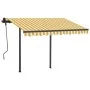 Toldo automático retráctil con postes amarillo blanco 3,5x2,5 m de , Toldos - Ref: Foro24-3070128, Precio: 473,11 €, Descuent...
